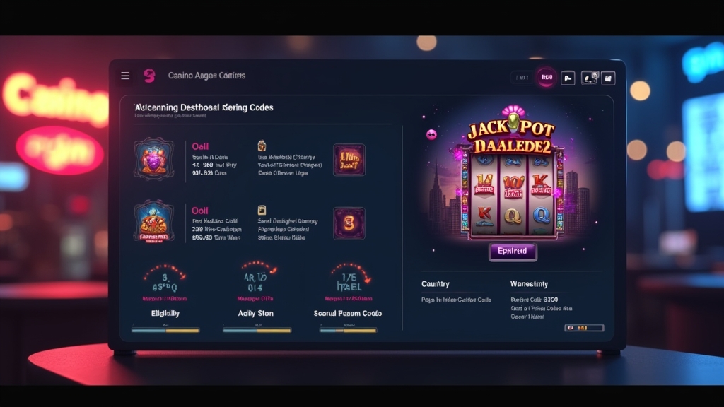 Account dashboard with code warning and eligibility icons beside a Jackpot Raider slot